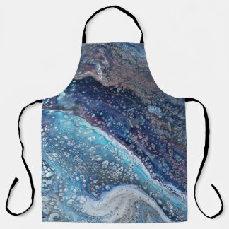 Natural Attraction 2 Blue Geode Abstract Apron Schort