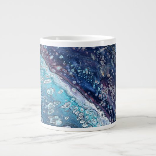 Natural Attraction 2 Blue Geode Abstract Drink Mug Grote Koffiekop (Voorkant)