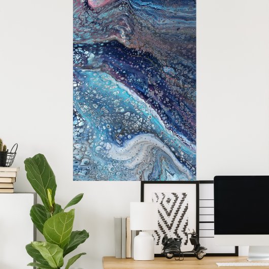 Natural Attraction 2 Blue Geode Abstract Print (Thuiskantoor)
