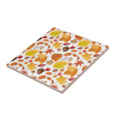 Natural Autumn Earth Tones Leaves and Acorns Tegeltje (Zijkant)