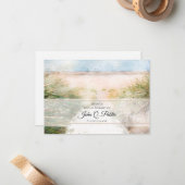 Natural Beach Deel een Geheugen Begrafenis Notitiekaartje (Voorkant / Achterkant in situ)