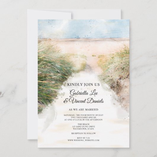 Natural Beach Wedding Kaart (Voorkant)