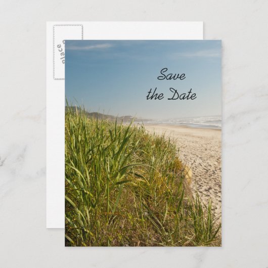 Natural Beach Wedding Save the Date Aankondigingskaart (Voorkant / Achterkant)