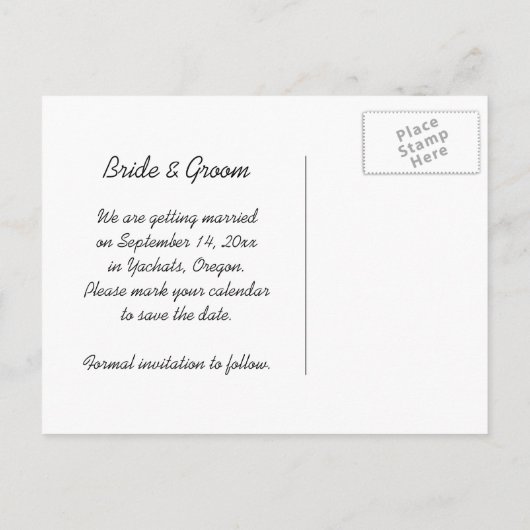 Natural Beach Wedding Save the Date Aankondigingskaart (Achterkant)