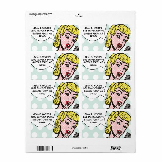  Natural Beauty Comic Book Labels (Full Sheet)
