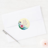 Natural Beauty Quote met roze en paarse bloemen Ronde Sticker (Envelop)