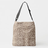 Natural Beige Anaconda Exotic Snakeskin Crossbody Tas (Achterkant)