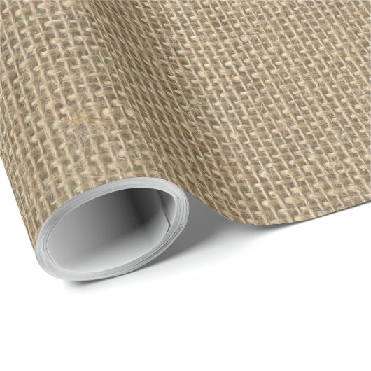 Natural Beige Burlap Cadeaupapier (Rol Hoek)