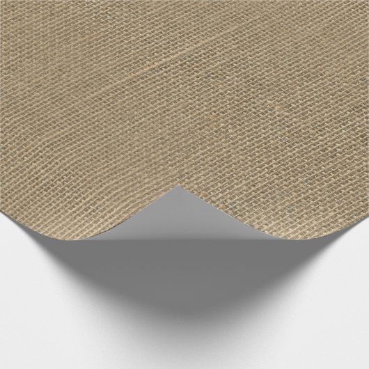Natural Beige Burlap Cadeaupapier (Hoek)