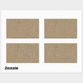 Natural Beige Burlap Rechthoekige Sticker (Vel)