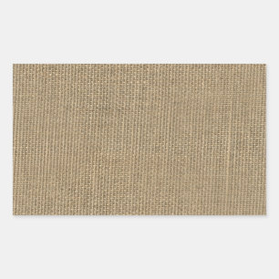 Natural Beige Burlap Rechthoekige Sticker