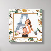 Natural Birch Cotton Wreath Photo Wedding Keepomwi Canvas Afdruk (Voorkant)