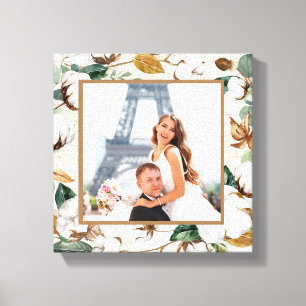 Natural Birch Cotton Wreath Photo Wedding Keepomwi Canvas Afdruk