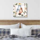 Natural Birch Cotton Wreath Photo Wedding Keepomwi Canvas Afdruk (Insitu (Slaapkamer))