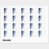 Natural Blue op White Wedding Vierkante Sticker (Vel)