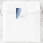 Natural Blue op White Wedding Vierkante Sticker (Tas)