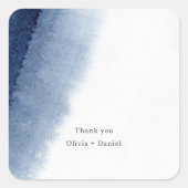 Natural Blue op White Wedding Vierkante Sticker (Voorkant)