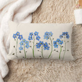 Natural Blue Pressed vergeet-me-not Bloemen Kussen (Deken)