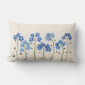 Natural Blue Pressed vergeet-me-not Bloemen Kussen (Voorkant)