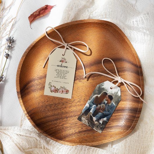 Natural Boho Cotvoordcore Floral Wedding Welcome Cadeaulabel