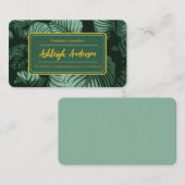 Natural Boho Sage Green leest Pattern Visitekaartje (Voorkant / Achterkant)