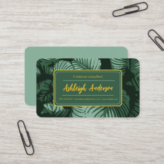 Natural Boho Sage Green leest Pattern Visitekaartje