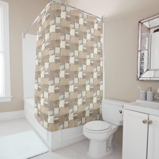 Natural Boho Shower Curtain Douchegordijn (In situ)
