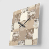 Natural Boho Wall Clock Vierkante Klok (Hoek)