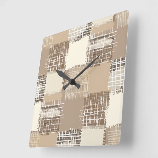 Natural Boho Wall Clock Vierkante Klok (Hoek)