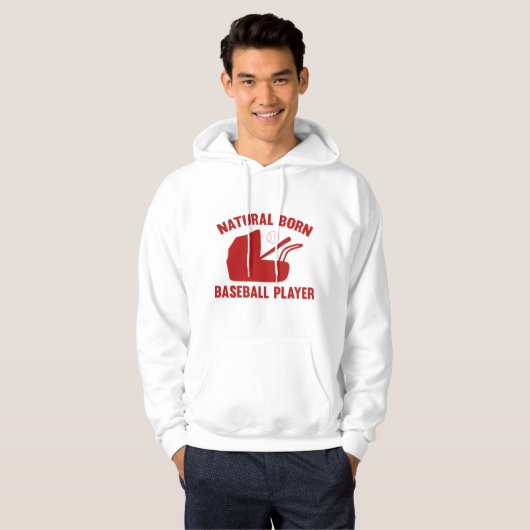 Natural Born Baseball Player Hoodie (Voorkant volledig)