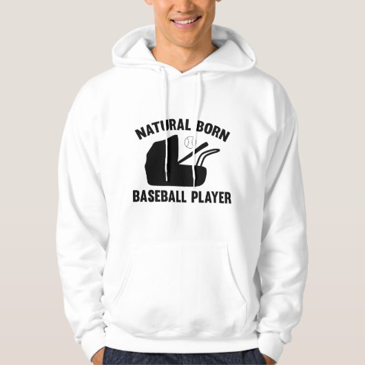 Natural Born Baseball Player Hoodie (Voorkant)