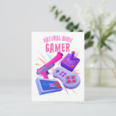 Natural Born Gamer 80s Retro Gaming Console Briefkaart (Staand voorkant)