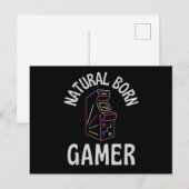 Natural Born Gamer Briefkaart (Voorkant / Achterkant)
