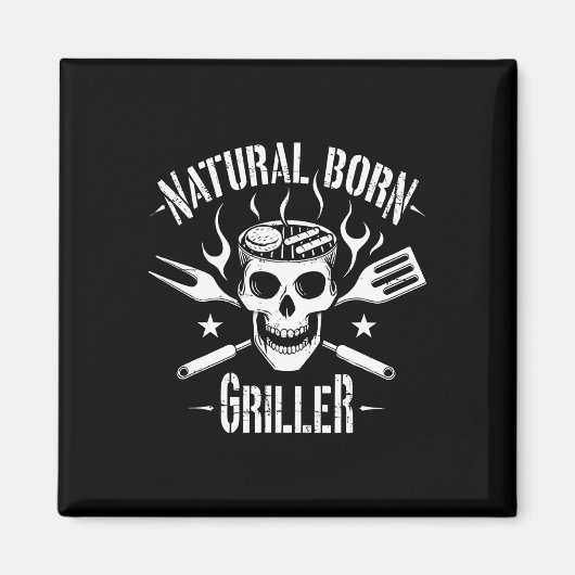 Natural Born Griller Grappige BBQ grap voor Grill Magneet (Voorkant)