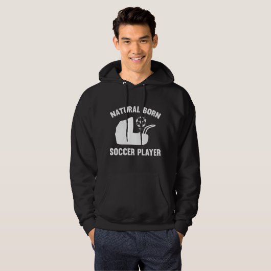 Natural Born Soccer Player Hoodie (Voorkant volledig)