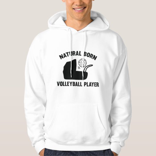 Natural Born Volleyball Player Hoodie (Voorkant)