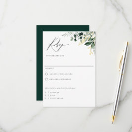 Natural Botanic Greenery Meal Choice RSVP Card Kaartje
