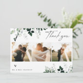 Natural Botanic Greenery Wedding Foto bedankt (Staand voorkant)