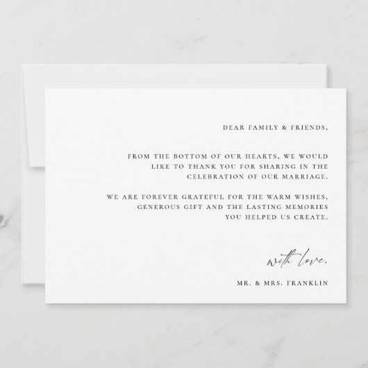 Natural Botanic Greenery Wedding Foto bedankt (Achterkant)