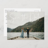 Natural Botanic Photo Script Sla de datum op Aankondigingskaart (Voorkant / Achterkant)