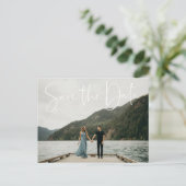 Natural Botanic Photo Script Sla de datum op Aankondigingskaart (Staand voorkant)