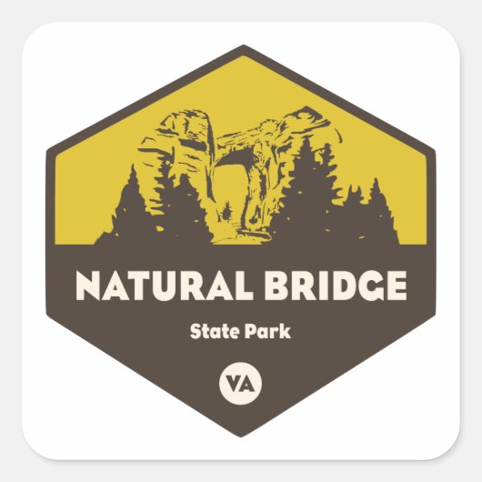 Natural Bridge State Park Vierkante Sticker (Voorkant)