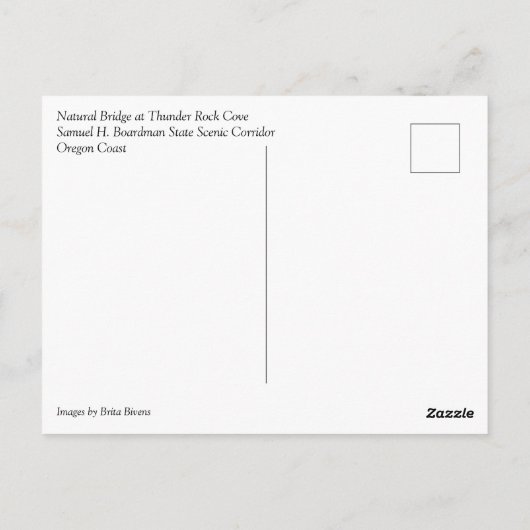 Natural Bridge, Thunder Rock Cove, Oregon Briefkaart (Achterkant)