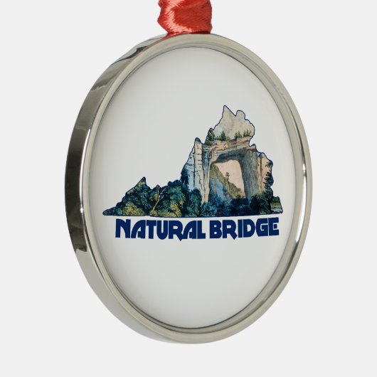 Natural Bridge Virginia State Map Metalen Ornament (Rechts)