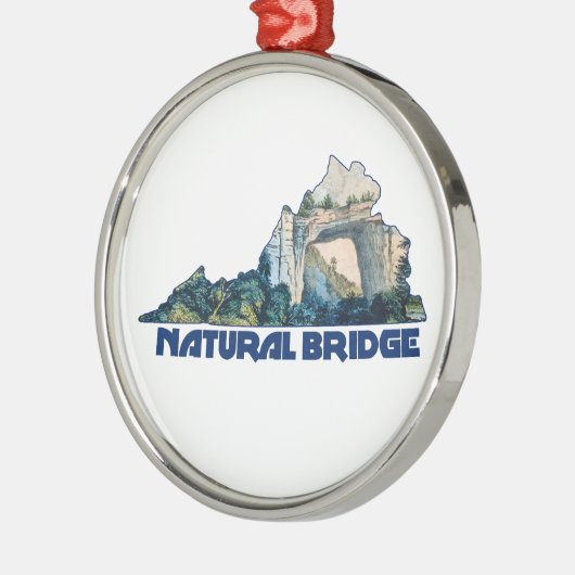 Natural Bridge Virginia State Map Metalen Ornament (Links)