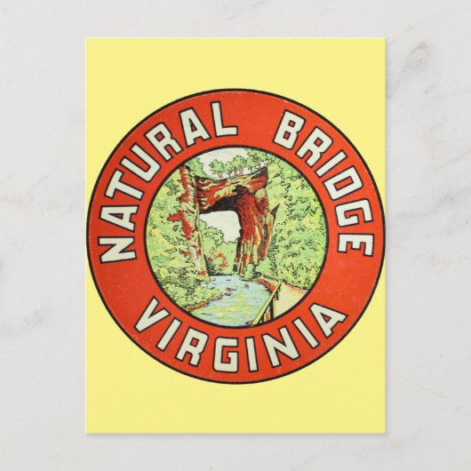 Natural Bridge Virginia vintage-Briefkaart Briefkaart (Voorkant)