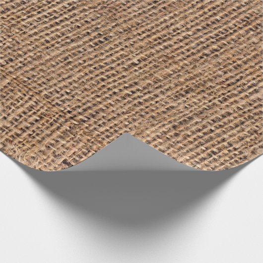 Natural Brown Burlap Canvas Coarse Grunge Backgrou Cadeaupapier (Hoek)