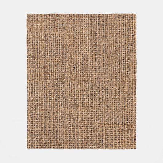 Natural Brown Burlap Canvas Coarse Grunge Backgrou Fleece Deken (Voorkant)