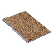 Natural Brown Burlap Canvas Coarse Grunge Backgrou Notitieboek (Rechterzijde)