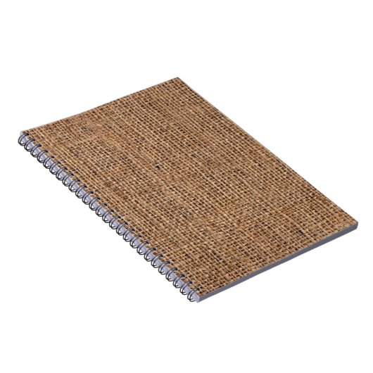 Natural Brown Burlap Canvas Coarse Grunge Backgrou Notitieboek (Rechterzijde)